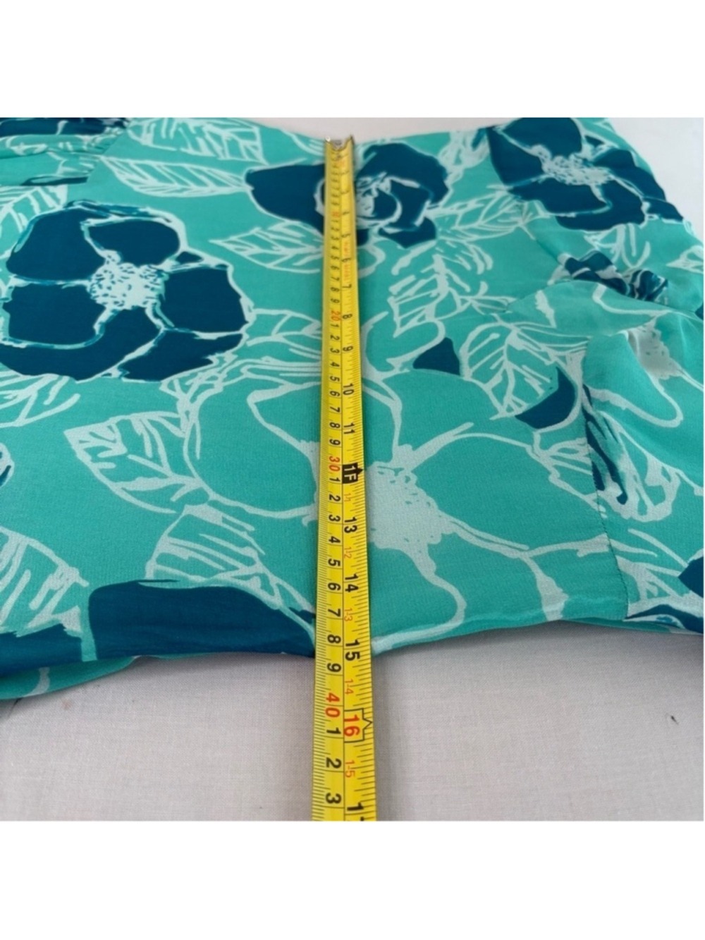 Odille 100 Silk Sheer Drop Waist Dress 6 Teal Floral Velvet Lace 90s Whimsigoth - Picture 11 of 16